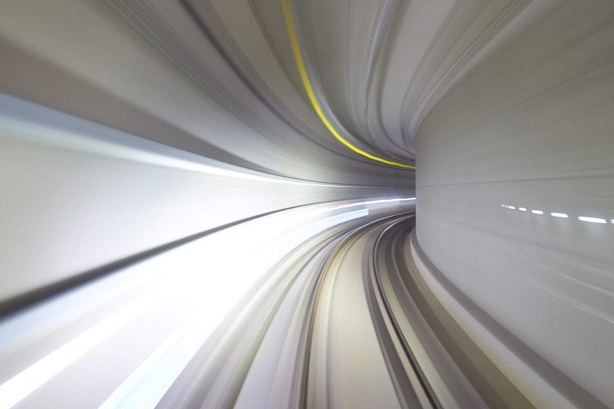 View into a tunnel in fill speed