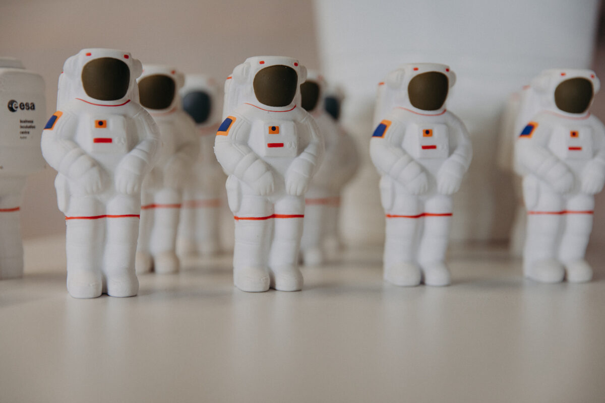 Little Astronauts (made of plastic) next to each other